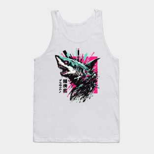 Cyber shark horror japanese Tank Top